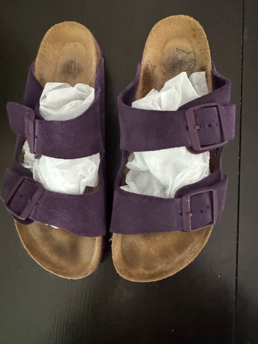 Birkenstock Purple Suede Two-Buckle Arizona 41 (10) - Picture 14 of 15